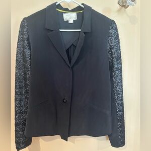 Artelier Nicole Miller Black Women's Blazer with Sequin Sleeves